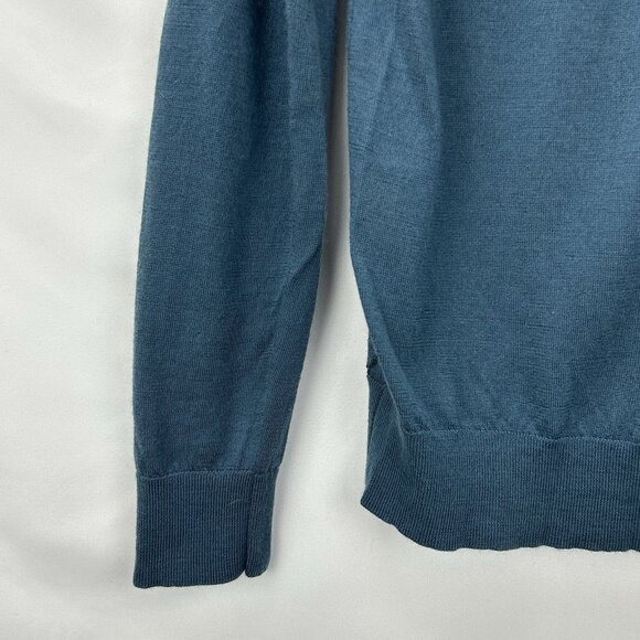 Banana Republic Men’s L Dark Blue 100% Merino Wool Crew Sweater Grandpa Casual - Picture 11 of 12